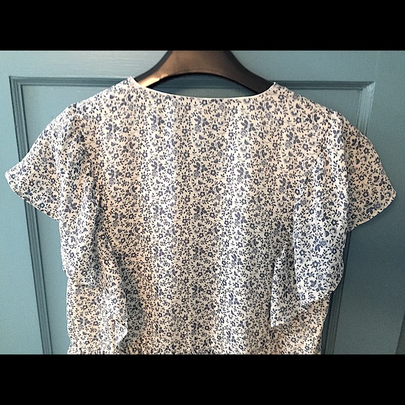 Madewell Wedgewood Blue/Egg Shell Floral Blouse - Picture 15 of 16